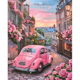 Roze auto